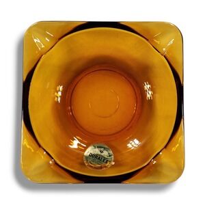 VTG Toughened Glasswear Duralex Saint Gobain Amber Glass Ashtray Made in France